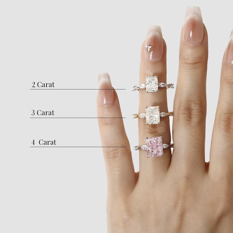"Everything More" 3ct Radiant Cut Side Stone Engagement Ring