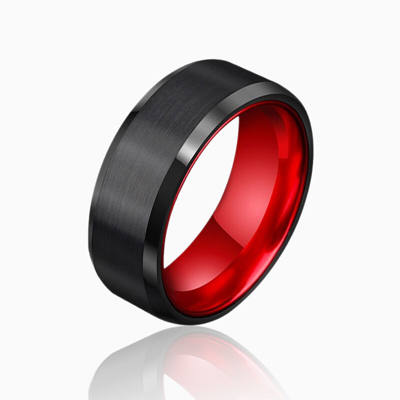 "Crimson Soul" 8mm Tungsten Carbide Men's Wedding Ring