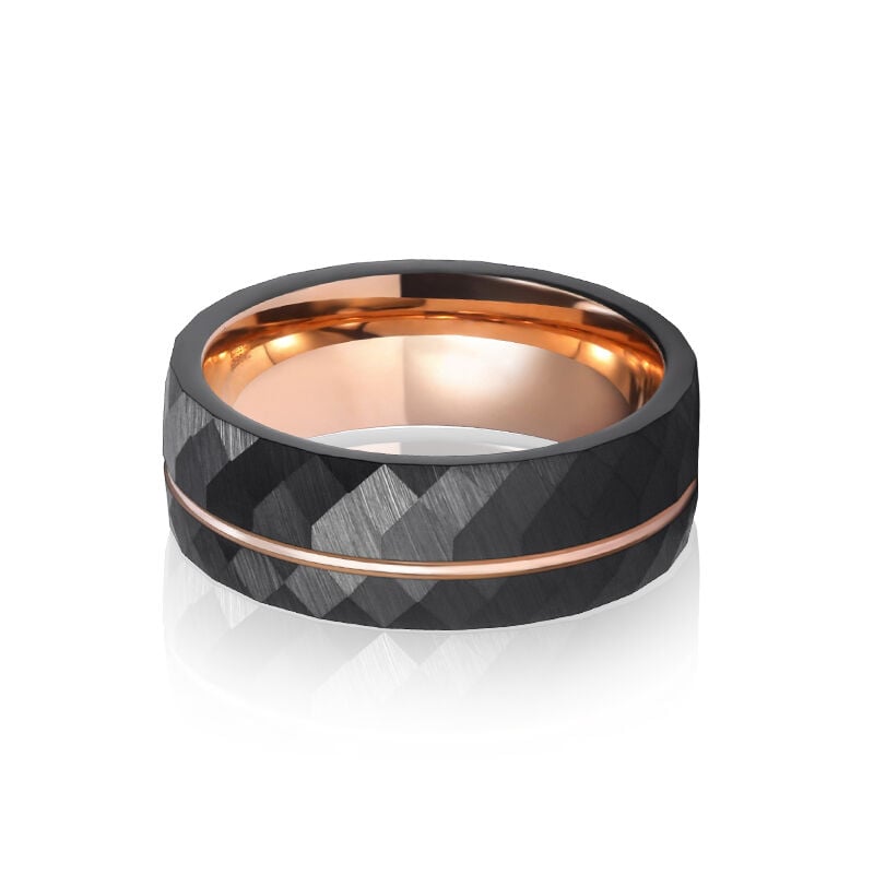 "Forged Devotion" 8mm Tungsten Carbide Men's Wedding Ring