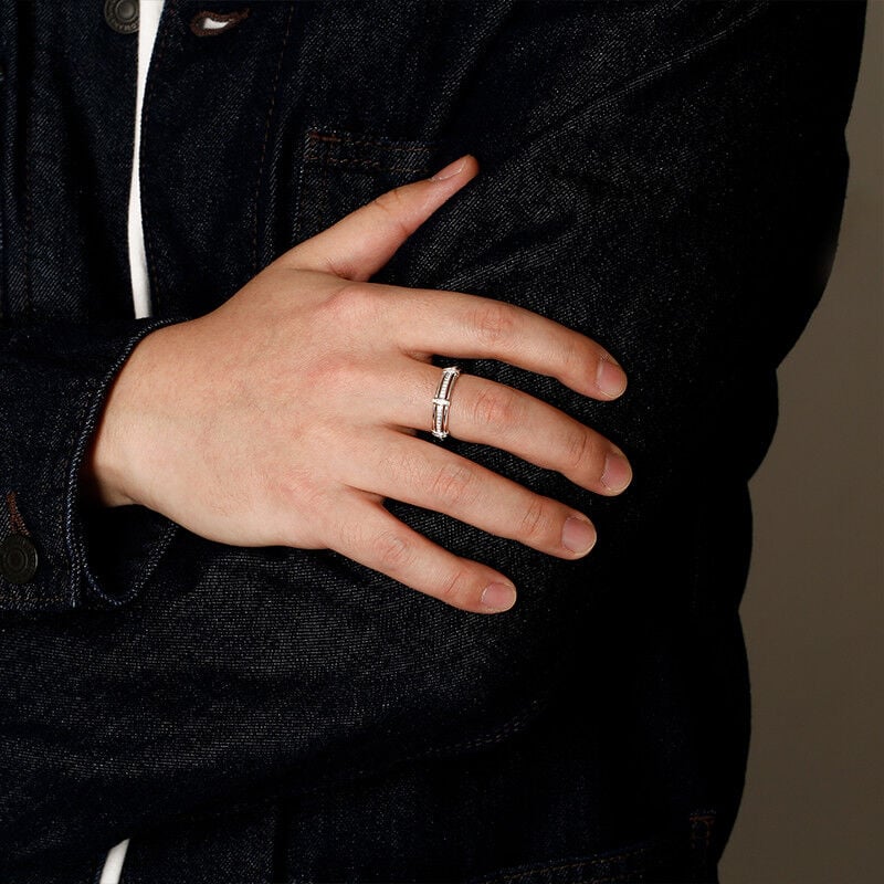 "Love Knot" Pave Set Men's Wedding Ring