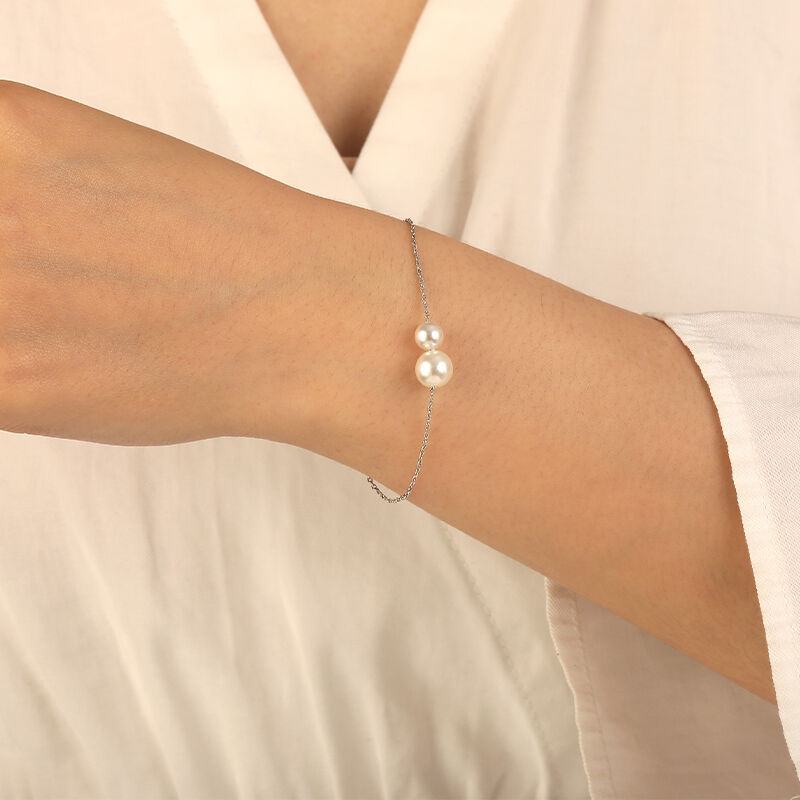 "Side by Side" 5.5-8.0mm Freshwater Pearl Bracelet
