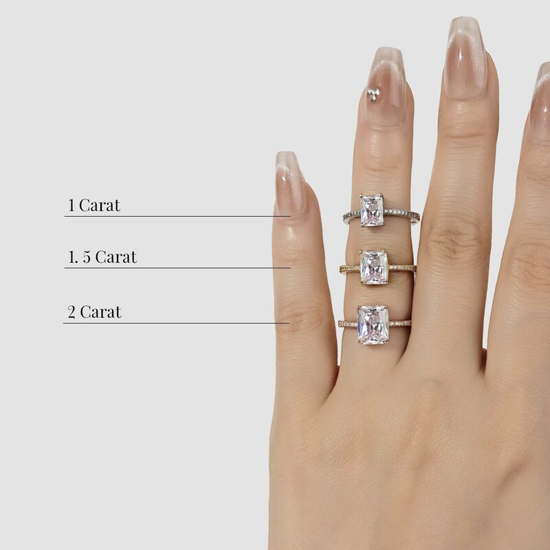 "Swear On Love" 2ct Radiant Cut Side Stone Engagement Ring