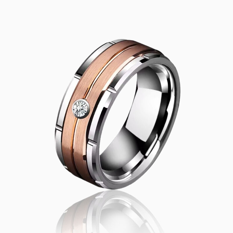 "Ember Bond" 8mm Tungsten Carbide Men's Wedding Ring