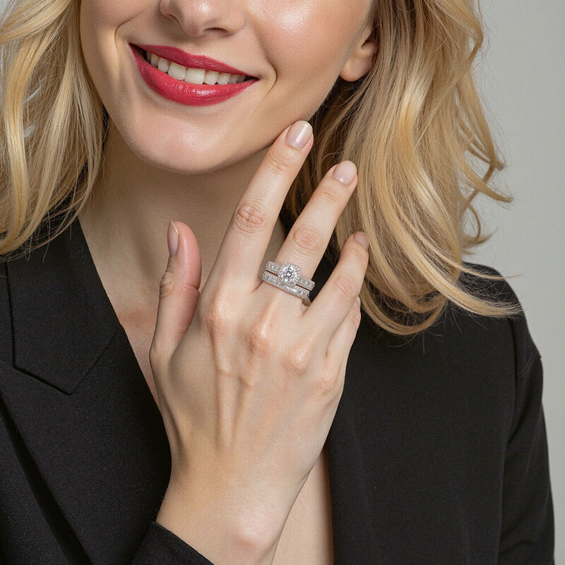 "Everlong" Round Cut 2pcs Bridal Set