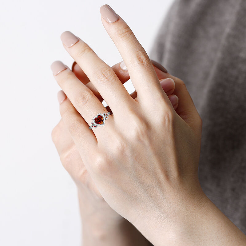 "Angel’s Tune" Heart Cut Halo Engagement Ring