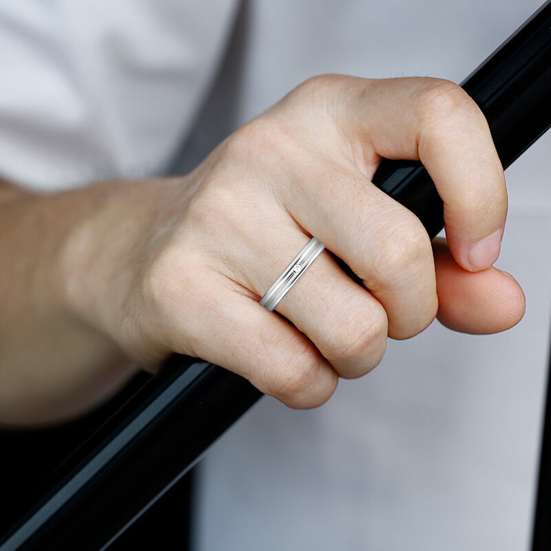 "Silhouettes of Us" Men's Wedding Band
