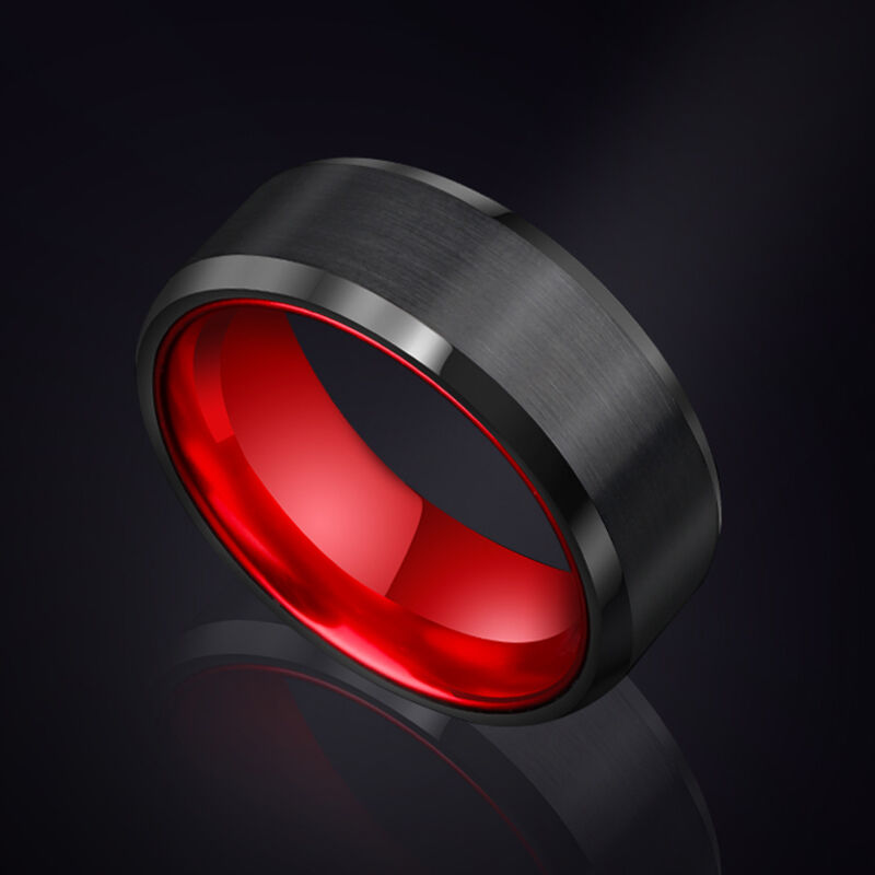 "Crimson Soul" 8mm Tungsten Carbide Men's Wedding Ring