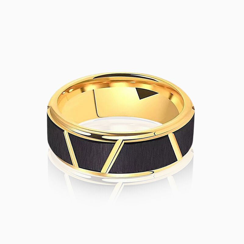 "Obsidian Crest" 8mm Tungsten Carbide Men's Wedding Ring