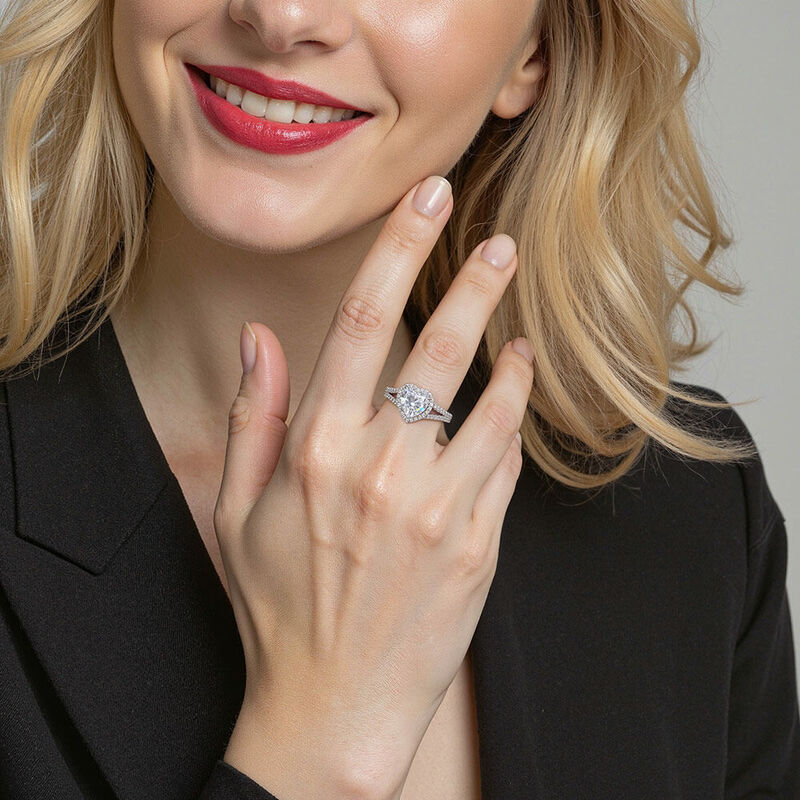 "Heart and Soul" 2ct Heart Cut Halo Engagement Ring