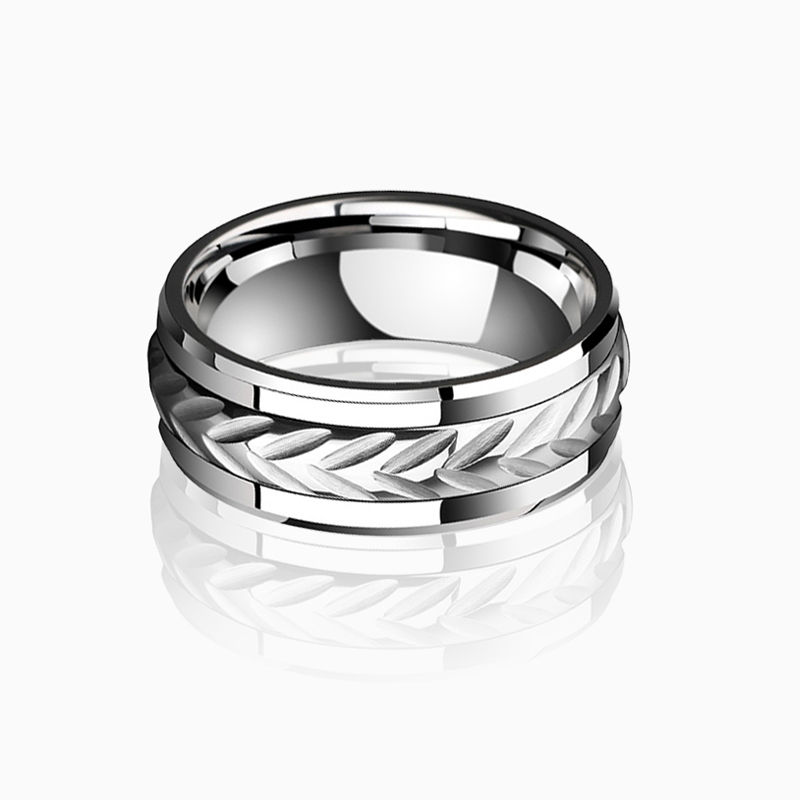 "Eternal Grove" 8mm Spinner Tungsten Carbide Men's Wedding Ring