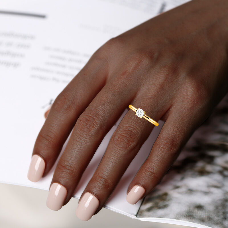 "Forever Starts with Now" Round Cut Solitaire Engagement Ring