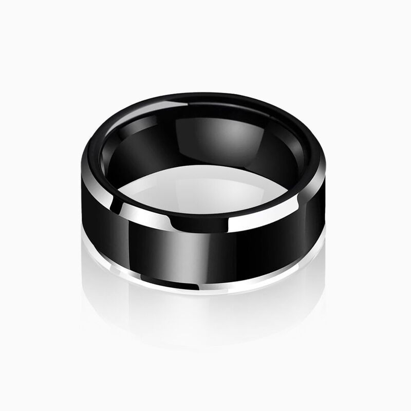 "Altern mit mir" 8mm Herren-Ehering aus Wolframkarbid