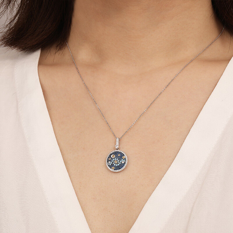 "Pure Night" Round Cut Necklace