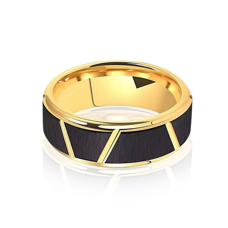"Obsidian Crest" 8mm Tungsten Carbide Men's Wedding Ring