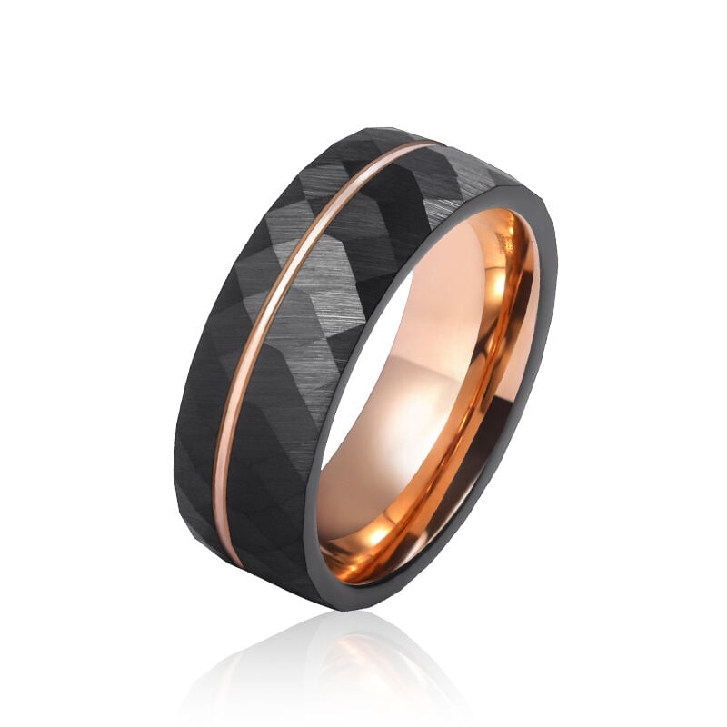 "Forged Devotion" 8mm Tungsten Carbide Men's Wedding Ring