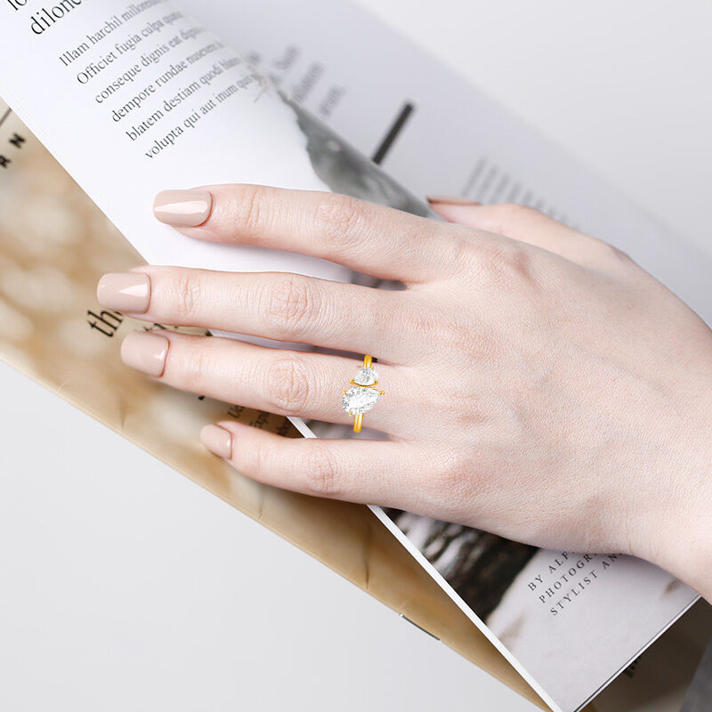 "The Quiet Yes I Knew" Pear Cut Toi Et Moi Engagement Ring