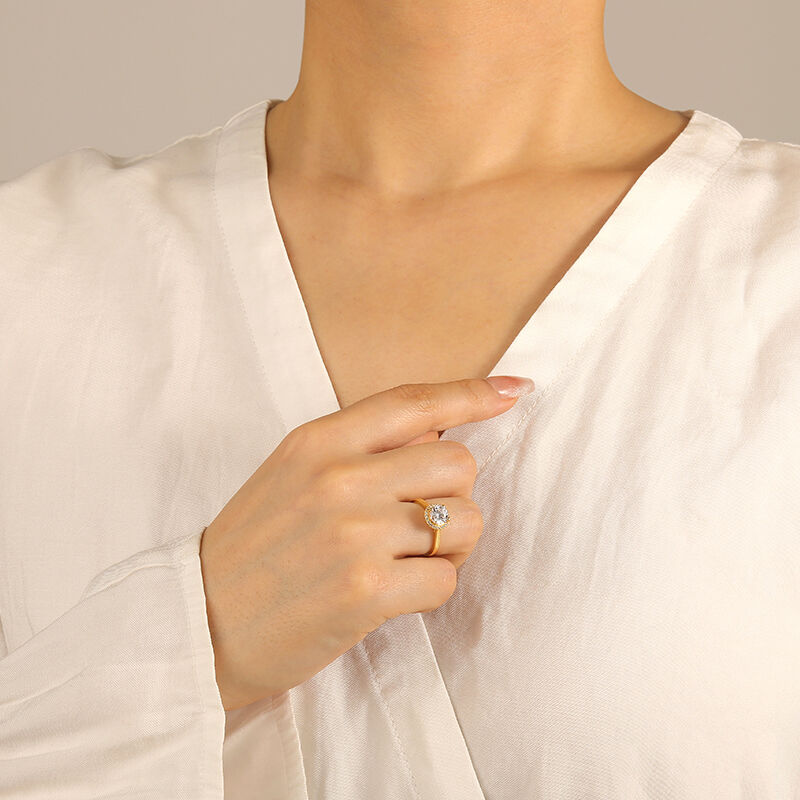 "Hold Me Closer" Round Cut Halo Engagement Ring