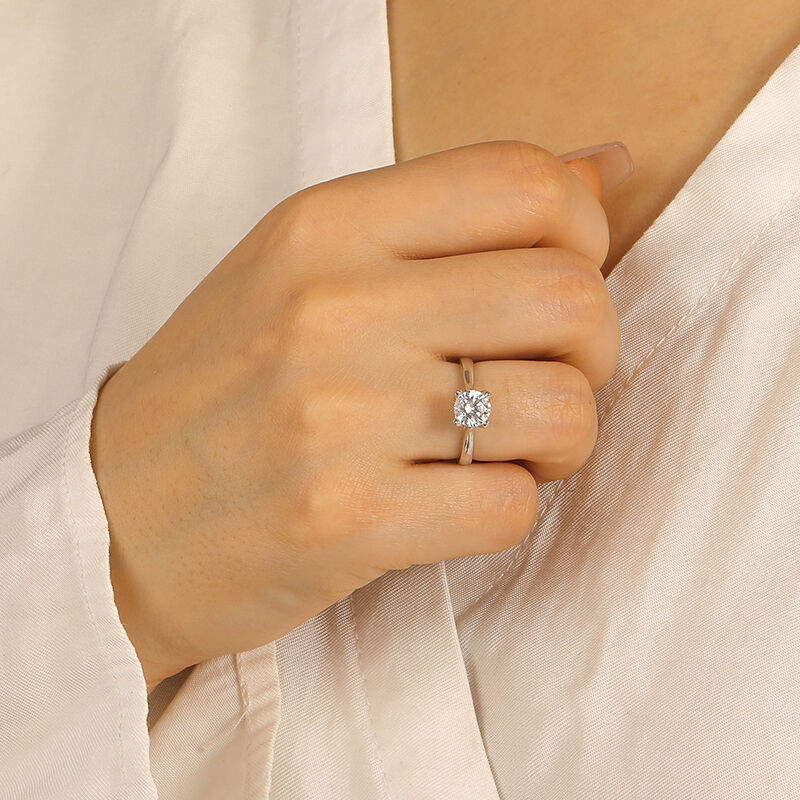"Touch My Soul" Round Cut Side Stone Engagement Ring