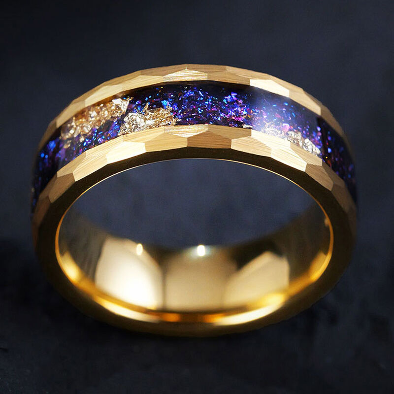 "Umarmung der Galaxie" 8mm Herren-Ehering aus Wolframkarbid