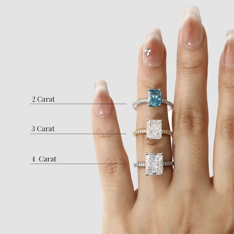 "Yours Completely" 4ct Radiant Cut Side Stone Engagement Ring