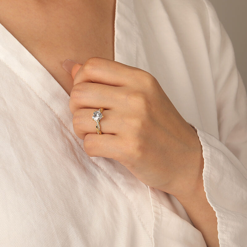 "My Eternal Commitment" 1.5ct Heart Cut Side Stone Engagement Ring