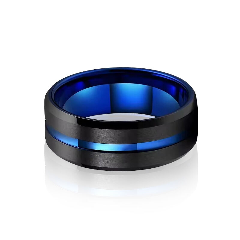 "Azure Horizon" 8mm Tungsten Carbide Men's Wedding Ring