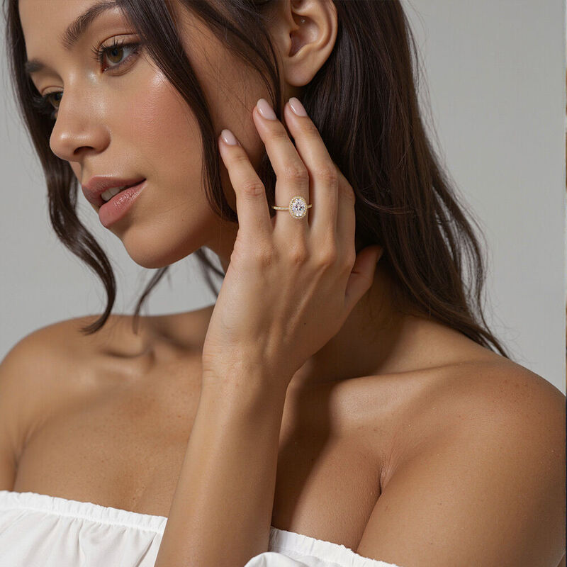 "All for You" 1.5ct Oval Cut Halo Engagement Ring
