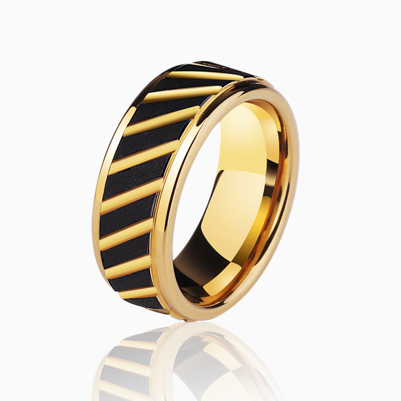 "Du und die Jahre" 8mm Herren-Ehering aus Wolframkarbid