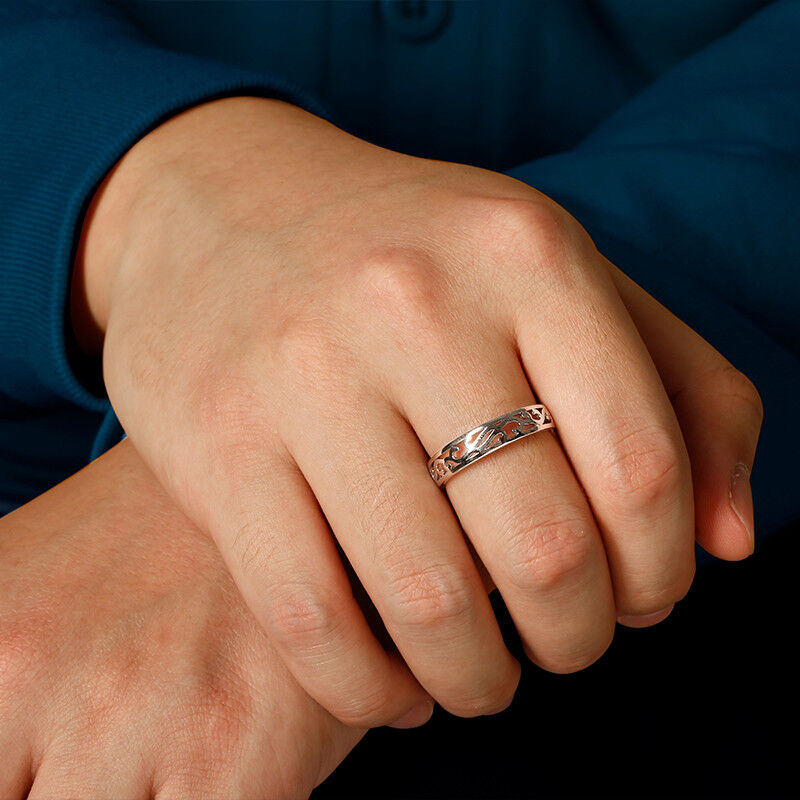 "Carved Love" Men's Wedding Ring