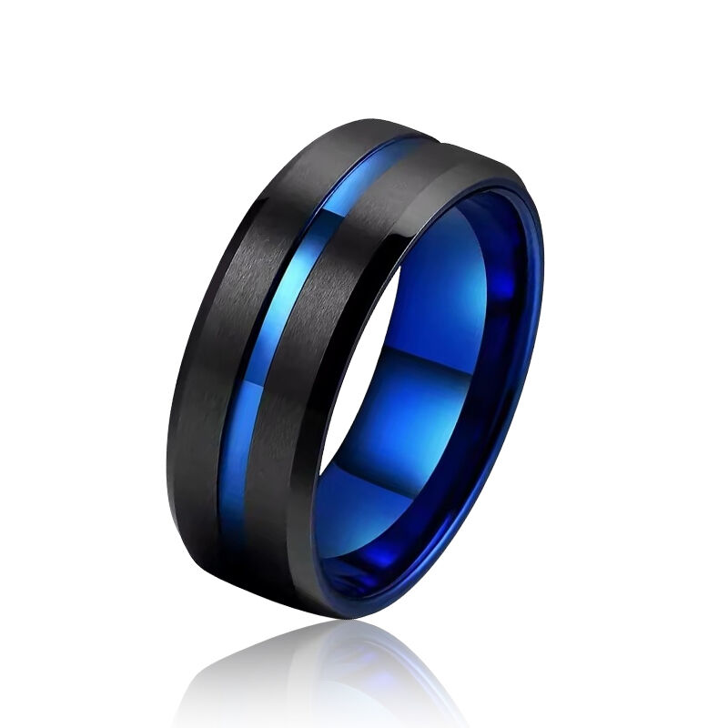 "Azure Horizon" 8mm Tungsten Carbide Men's Wedding Ring