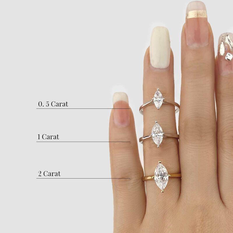 " I Promise To Be With You Forever" 1ct Marquise Cut Solitaire Engagement Ring