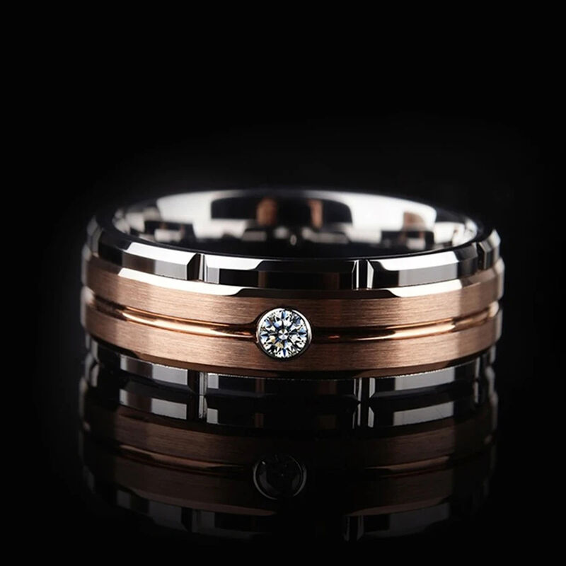 "Ember Bond" 8mm Tungsten Carbide Men's Wedding Ring