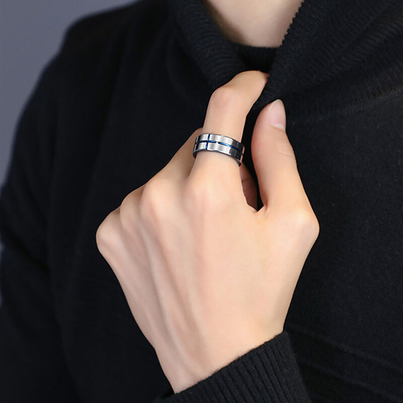 "Besiegeltes Schicksal" 8mm Herren-Ehering aus Wolframkarbid