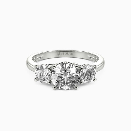 Is She Said Yes Jewelry Real "Sweet On You" Round Cut Three Stone Engagement Ring - SHE·SAID·YES Jewelry