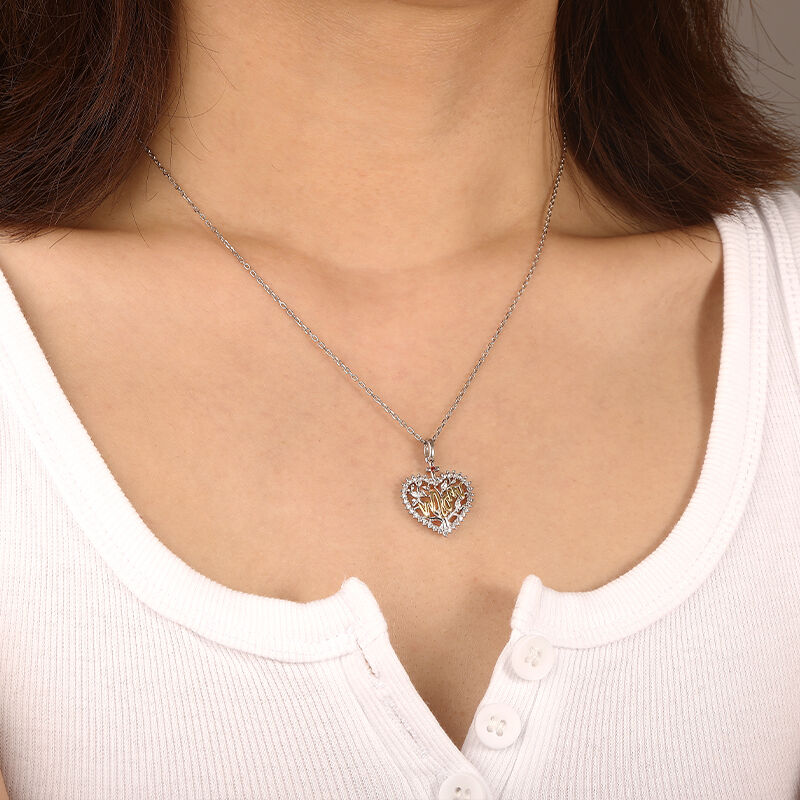"Shield Of Mom" Marquise Cut Necklace