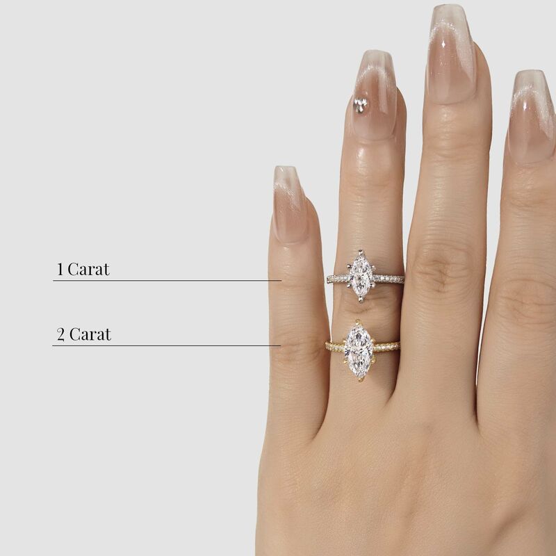 "The Forever Promise" 2ct Marquise Cut Side Stone Engagement Ring