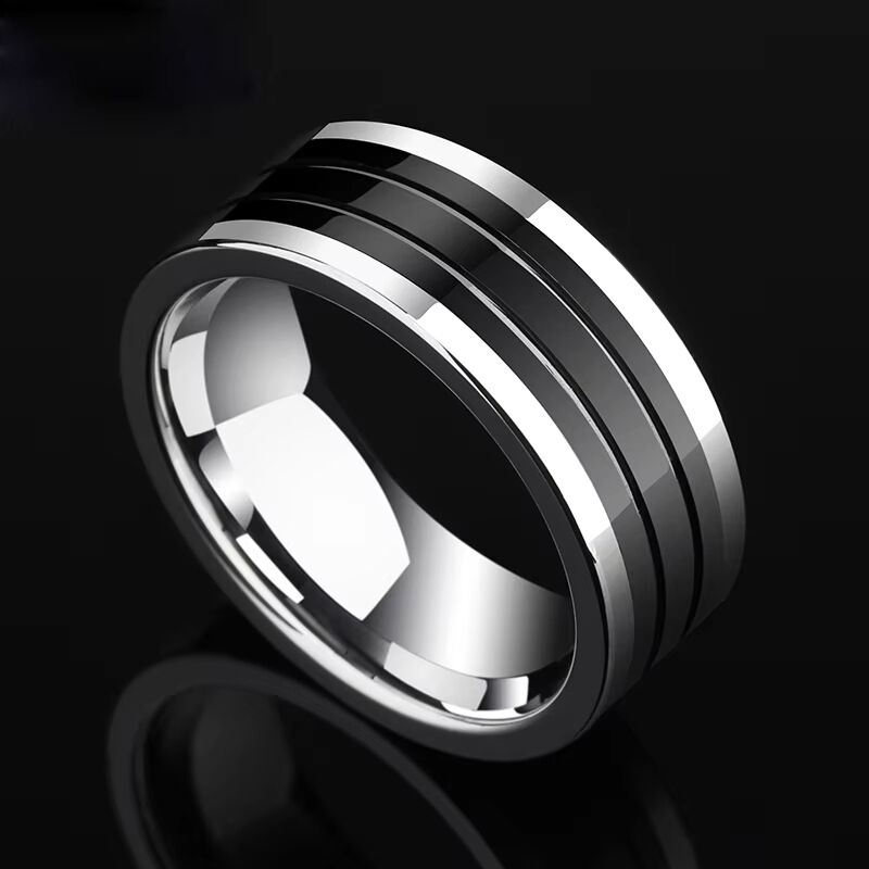 "Eternal Horizon" 8mm Tungsten Carbide Men's Wedding Ring