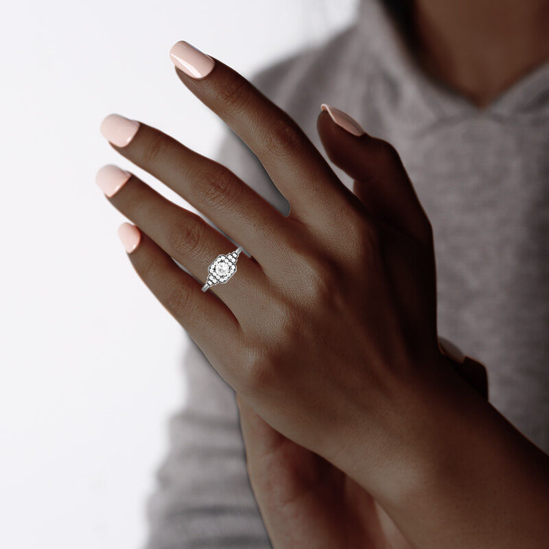 "This Moment Forward" Round Cut Halo Engagement Ring