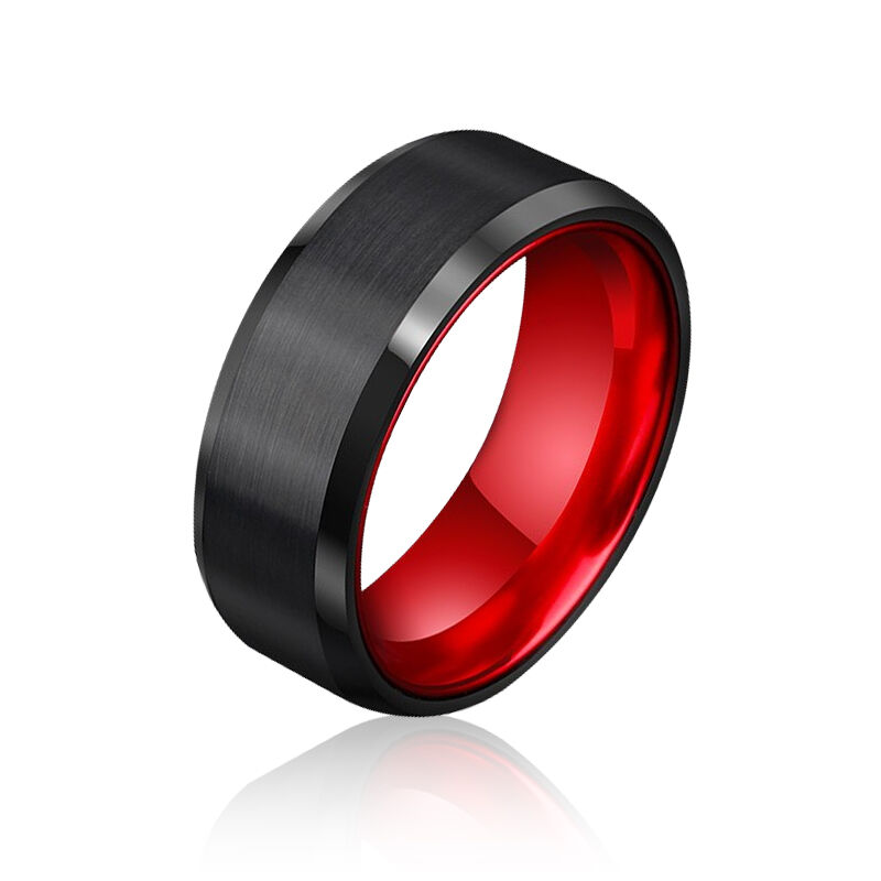 "Crimson Soul" 8mm Tungsten Carbide Men's Wedding Ring