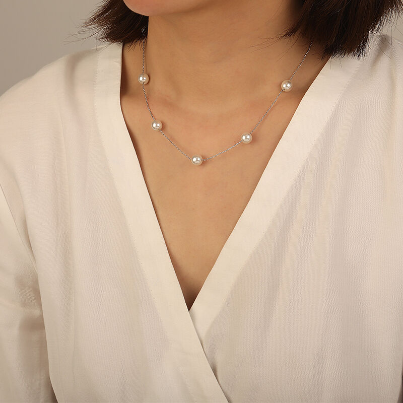 "A Joint Journey" 7.5-8.0mm Freshwater Pearl Necklace