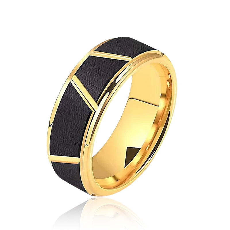 "Obsidian Crest" 8mm Tungsten Carbide Men's Wedding Ring