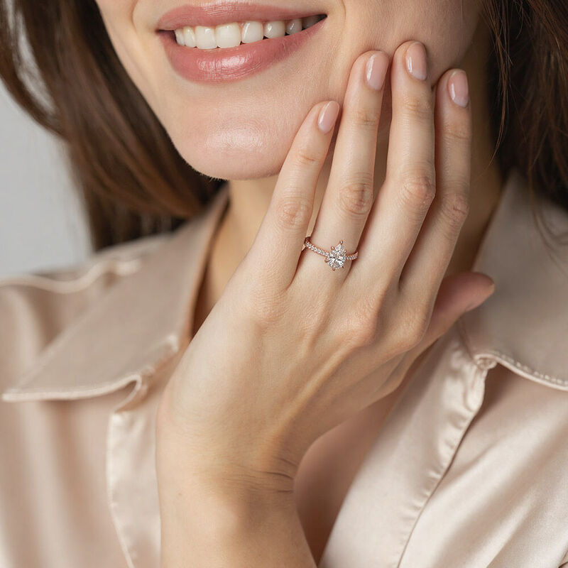 "My Soulmate" 1.5ct Pear Cut Side Stone Engagement Ring