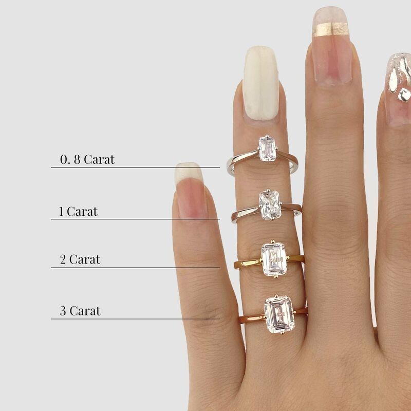 "Ich verspreche, für immer bei dir zu sein" 2ct Emeraldschliff Solitär Verlobungsring