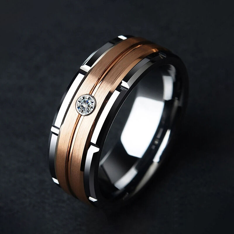 "Ember Bond" 8mm Tungsten Carbide Men's Wedding Ring