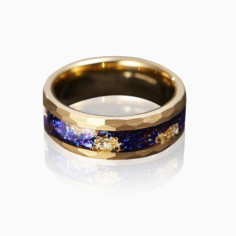 "Umarmung der Galaxie" 8mm Herren-Ehering aus Wolframkarbid