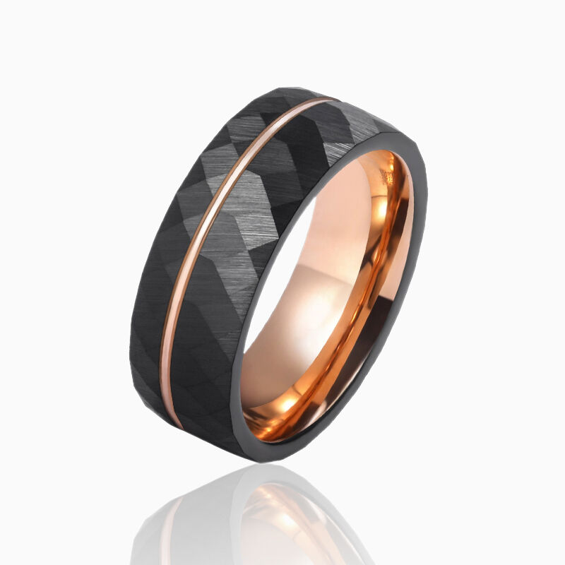 "Forged Devotion" 8mm Tungsten Carbide Men's Wedding Ring