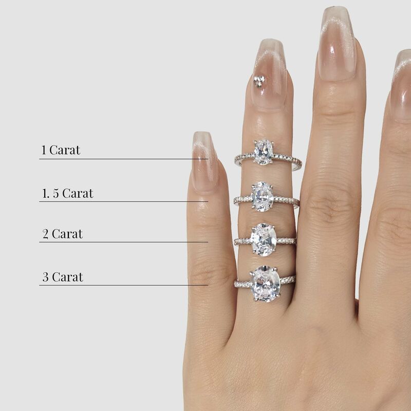 "Never Be Apart" 1ct Oval Cut Side Stone Engagement Ring