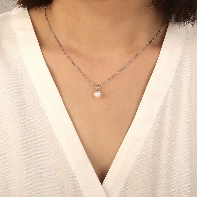 "Whisper of the Deep" 8-8.5mm Freshwater Pearl Necklace