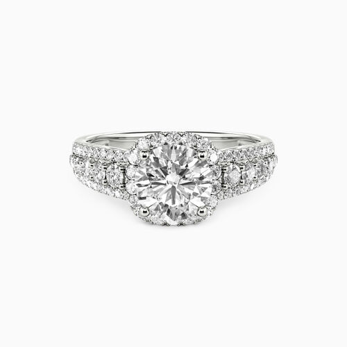 Is She Said Yes Jewelry Real "Affectionate Password" Round Cut Halo Engagement Ring - SHE·SAID·YES