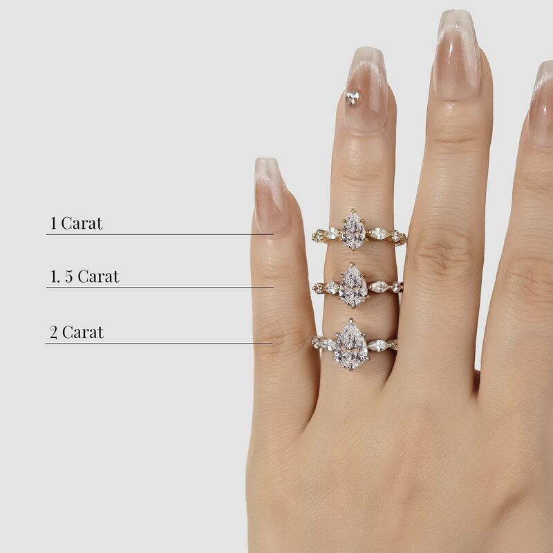 "Holy Promise" 2ct Pear Cut Side Stone Engagement Ring